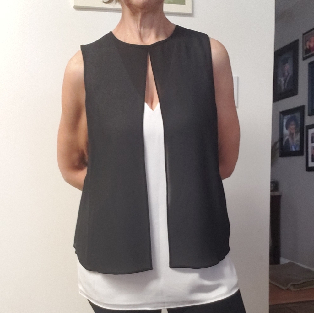 Michael Kors overlay sleeveless blouse